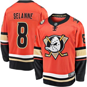 Men's Anaheim Ducks Teemu Selanne Fanatics Branded Premier Breakaway 2019/20 Alternate Jersey - Orange