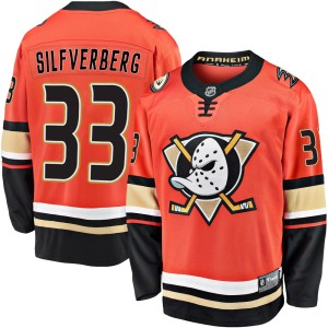 Men's Anaheim Ducks Jakob Silfverberg Fanatics Branded Premier Breakaway 2019/20 Alternate Jersey - Orange