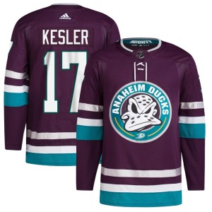 Men's Anaheim Ducks Ryan Kesler Adidas Authentic 30th Anniversary Primegreen Jersey - Purple