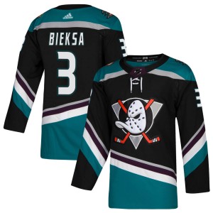 Youth Anaheim Ducks Kevin Bieksa Adidas Authentic Teal Alternate Jersey - Black