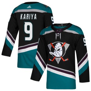 Youth Anaheim Ducks Paul Kariya Adidas Authentic Teal Alternate Jersey - Black