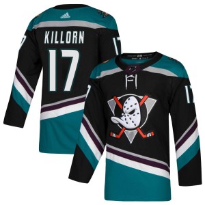 Youth Anaheim Ducks Alex Killorn Adidas Authentic Teal Alternate Jersey - Black