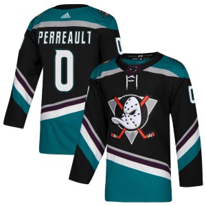 Youth Anaheim Ducks Jacob Perreault Adidas Authentic Teal Alternate Jersey - Black