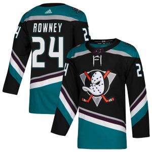 Youth Anaheim Ducks Carter Rowney Adidas Authentic Teal Alternate Jersey - Black