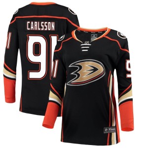 Women's Anaheim Ducks Leo Carlsson Fanatics Branded Breakaway Home Jersey - Black