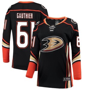 Women's Anaheim Ducks Cutter Gauthier Fanatics Branded Breakaway Home Jersey - Black