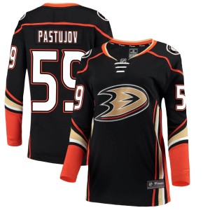 Women's Anaheim Ducks Sasha Pastujov Fanatics Branded Breakaway Home Jersey - Black