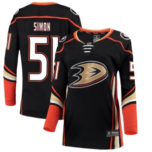 Women's Anaheim Ducks Dominik Simon Fanatics Branded Breakaway Home Jersey - Black