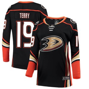 Women's Anaheim Ducks Troy Terry Fanatics Branded Breakaway Home Jersey - Black