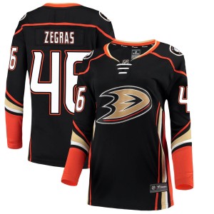 Women's Anaheim Ducks Trevor Zegras Fanatics Branded Breakaway Home Jersey - Black