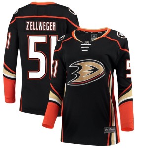 Women's Anaheim Ducks Olen Zellweger Fanatics Branded Breakaway Home Jersey - Black