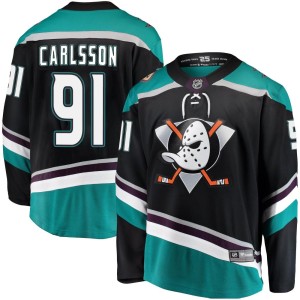 Men's Anaheim Ducks Leo Carlsson Fanatics Branded Breakaway Alternate Jersey - Black