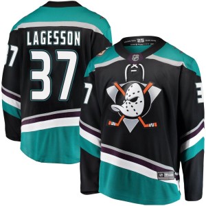 Men's Anaheim Ducks William Lagesson Fanatics Branded Breakaway Alternate Jersey - Black