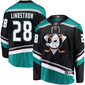 Men's Anaheim Ducks Gustav Lindstrom Fanatics Branded Breakaway Alternate Jersey - Black