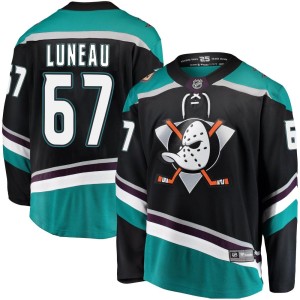 Men's Anaheim Ducks Tristan Luneau Fanatics Branded Breakaway Alternate Jersey - Black