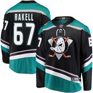 Men's Anaheim Ducks Rickard Rakell Fanatics Branded Breakaway Alternate Jersey - Black