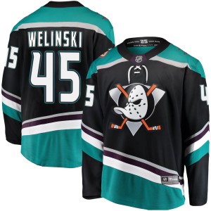 Men's Anaheim Ducks Andy Welinski Fanatics Branded Breakaway Alternate Jersey - Black