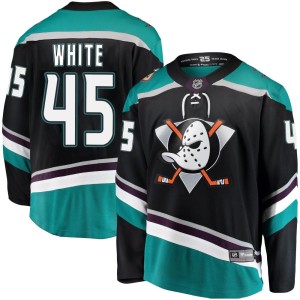 Men's Anaheim Ducks Colton White Fanatics Branded Breakaway Black Alternate Jersey - White