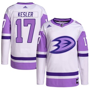 Men's Anaheim Ducks Ryan Kesler Adidas Authentic Hockey Fights Cancer Primegreen Jersey - White/Purple