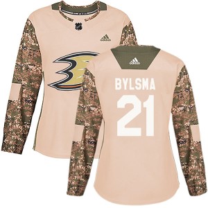Women's Anaheim Ducks Dan Bylsma Adidas Authentic Veterans Day Practice Jersey - Camo
