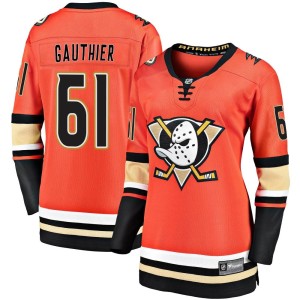 Women's Anaheim Ducks Cutter Gauthier Fanatics Branded Premier Breakaway 2019/20 Alternate Jersey - Orange