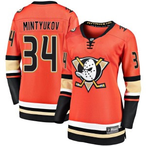 Women's Anaheim Ducks Pavel Mintyukov Fanatics Branded Premier Breakaway 2019/20 Alternate Jersey - Orange