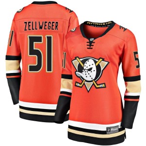 Women's Anaheim Ducks Olen Zellweger Fanatics Branded Premier Breakaway 2019/20 Alternate Jersey - Orange