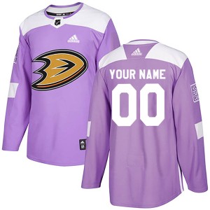 Youth Anaheim Ducks Custom Adidas Authentic Fights Cancer Practice Jersey - Purple