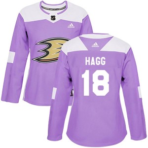 Women's Anaheim Ducks Robert Hagg Adidas Authentic Fights Cancer Practice Jersey - Purple