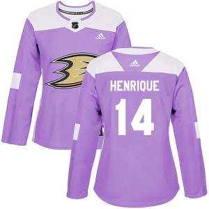 Women's Anaheim Ducks Adam Henrique Adidas Authentic Fights Cancer Practice Jersey - Purple