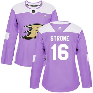 Women's Anaheim Ducks Ryan Strome Adidas Authentic Fights Cancer Practice Jersey - Purple
