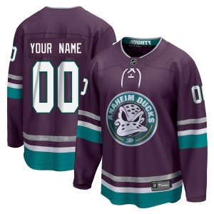 Men's Anaheim Ducks Custom Fanatics Branded Premier 30th Anniversary Breakaway Jersey - Purple