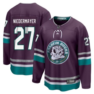 Men's Anaheim Ducks Scott Niedermayer Fanatics Branded Premier 30th Anniversary Breakaway Jersey - Purple
