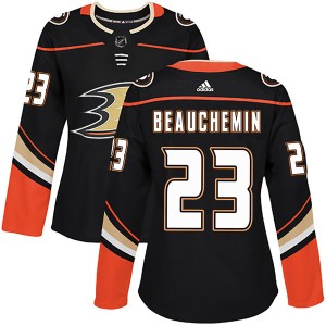 Women's Anaheim Ducks Francois Beauchemin Adidas Authentic Home Jersey - Black