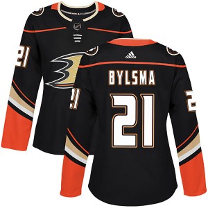 Women's Anaheim Ducks Dan Bylsma Adidas Authentic Home Jersey - Black
