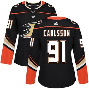 Women's Anaheim Ducks Leo Carlsson Adidas Authentic Home Jersey - Black