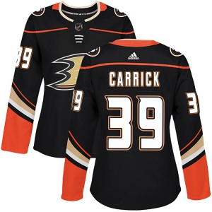 Women's Anaheim Ducks Sam Carrick Adidas Authentic Home Jersey - Black