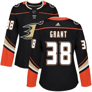Women's Anaheim Ducks Derek Grant Adidas Authentic Home Jersey - Black