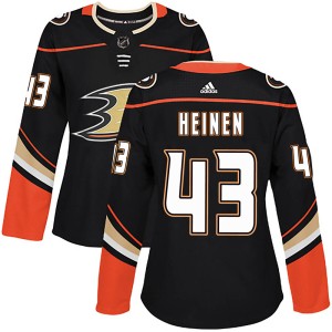 Women's Anaheim Ducks Danton Heinen Adidas Authentic ized Home Jersey - Black