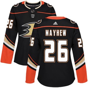 Women's Anaheim Ducks Gerry Mayhew Adidas Authentic Home Jersey - Black