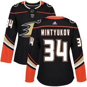 Women's Anaheim Ducks Pavel Mintyukov Adidas Authentic Home Jersey - Black