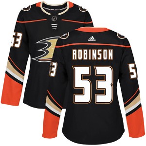 Women's Anaheim Ducks Buddy Robinson Adidas Authentic Home Jersey - Black