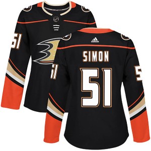 Women's Anaheim Ducks Dominik Simon Adidas Authentic Home Jersey - Black