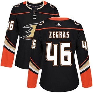 Women's Anaheim Ducks Trevor Zegras Adidas Authentic Home Jersey - Black