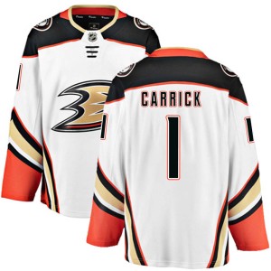Men's Anaheim Ducks Trevor Carrick Fanatics Branded Breakaway Away Jersey - White