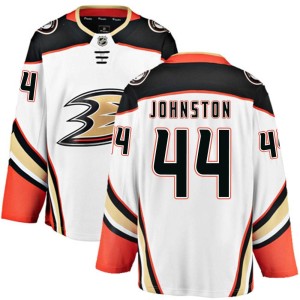 Men's Anaheim Ducks Ross Johnston Fanatics Branded Breakaway Away Jersey - White