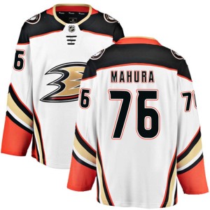 Men's Anaheim Ducks Josh Mahura Fanatics Branded Breakaway Away Jersey - White