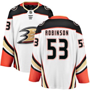 Men's Anaheim Ducks Buddy Robinson Fanatics Branded Breakaway Away Jersey - White