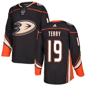 Youth Anaheim Ducks Troy Terry Adidas Authentic Home Jersey - Black