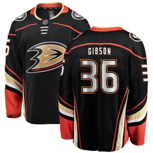 Men's Anaheim Ducks John Gibson Fanatics Branded Authentic Home Jersey - Black